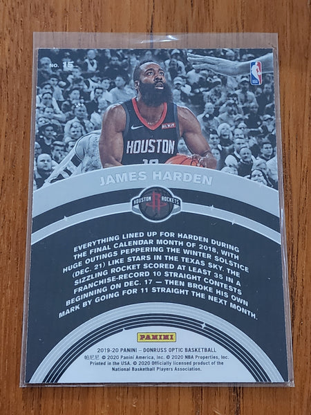 2019-20 Panini Donruss Optic Star Gazing Fast Break James Harden #15, Rockets