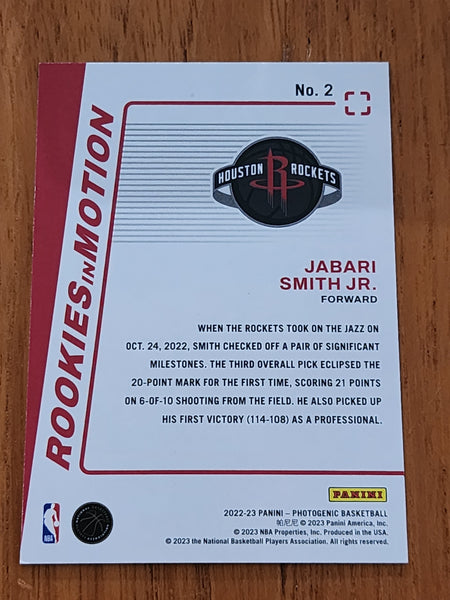 2022-23 Photogenic Jabari Smith Jr Rookies In Motion RC Card Maze 21/25