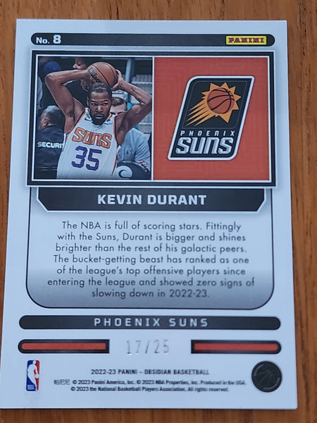 2022-23 Panini Obsidian - Supernova #8 Kevin Durant electric etch 17/25