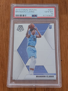 2019 Panini Mosaic Brandon Clarke #207 Memphis PSA GEM MT 10