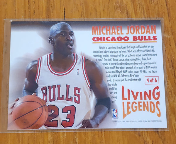 1993-94 Fleer  MICHAEL JORDAN Living Legends Chicago Bulls Insert HOF #4