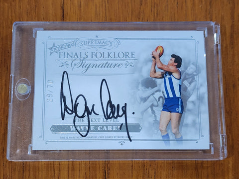 2019 AFL Select Supremacy Finals Folklore Signature Card Wayne Carey Kangaroos 29/70 FFS11