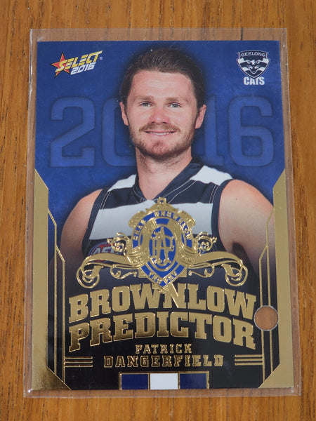 2016 AFL Select Brownlow Predictor card and medal Patrick Dangerfield Geelong 160/250 BP51