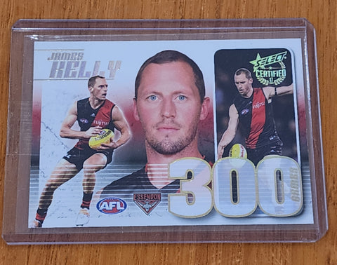 2017 AFL Select Certified 300 games James Kelly Essendon CC72 #76