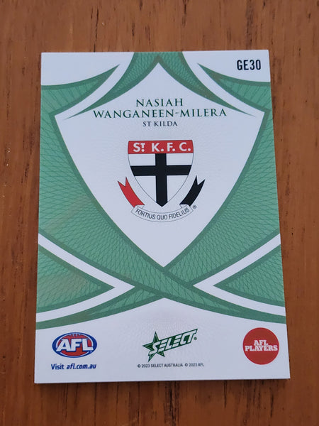 2023 AFL Gem Nasiah Wanganeen - Milera Green Emerald St Kilda 27/55 GE30