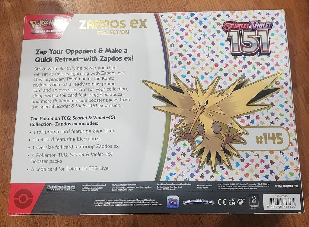 pokémon - trading card game: 151 zapdos ex box Pokemon TCG Scarlet & Violet 151 Zapdos EX Collection Box Sealed NEW – Shields Stamps & Coins