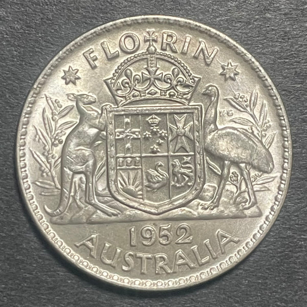 Australia 1952 2/- Florin Silver Coin Uncirculated