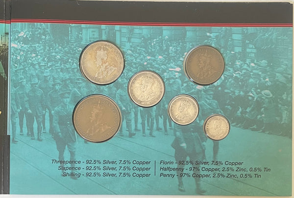 Australia 1914-1918 First World War Coinage Set of 6