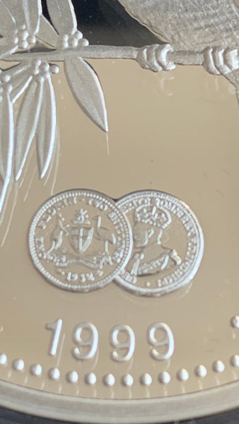 Australia 1999 Perth Mint "1932 Florin" Privy Mark Kookaburra 2oz .999 Silver Proof Coin