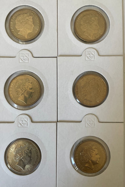2012 Royal Australian Mint $1 Animals of the Zoo series Set of 6 Coins