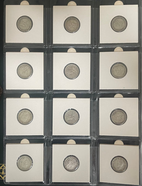 Australia 1910-64 Six Pence 6d Complete collection. Silver