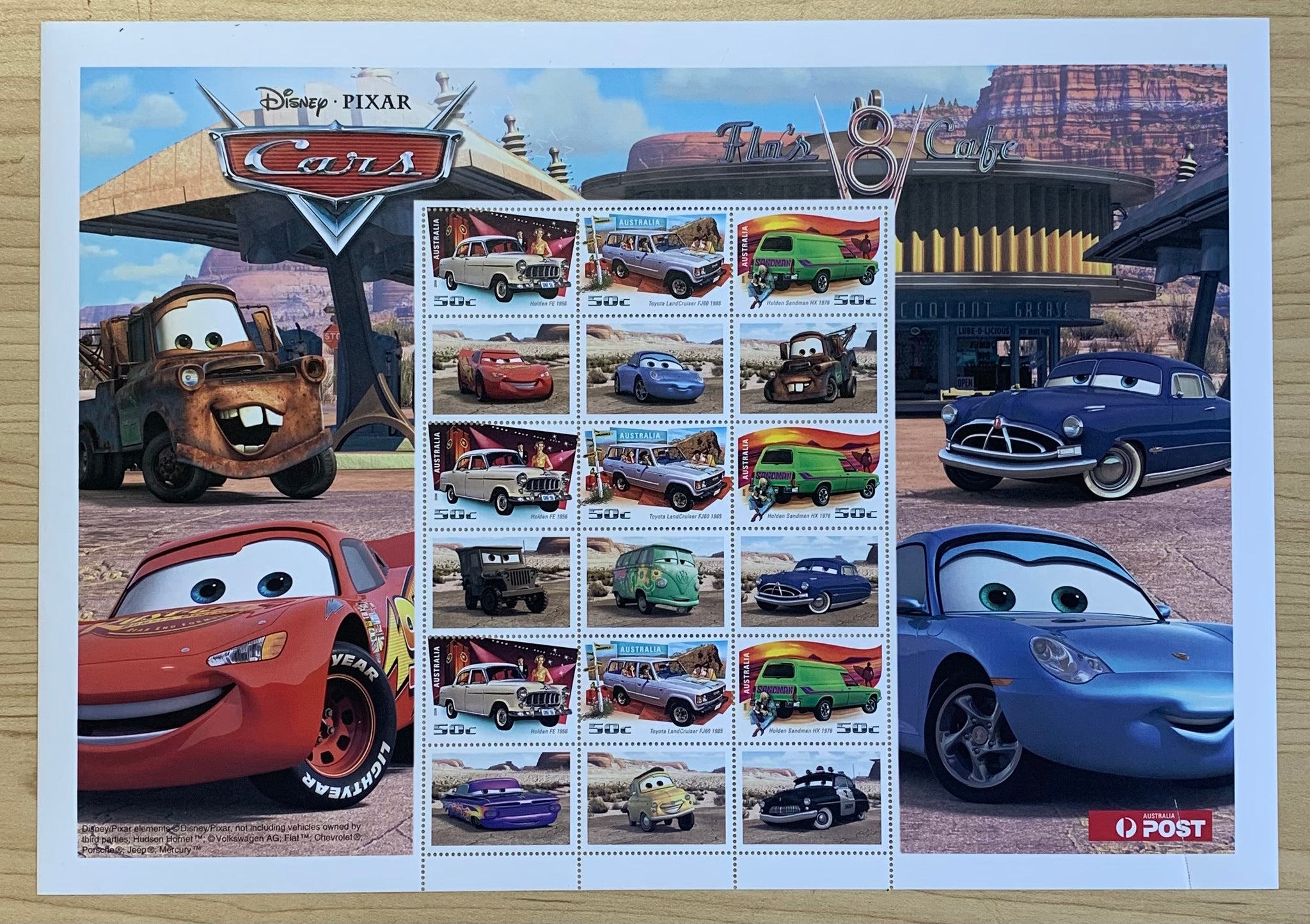 Australia Post Pixar 50c Nemo Stamp Sheet Cars