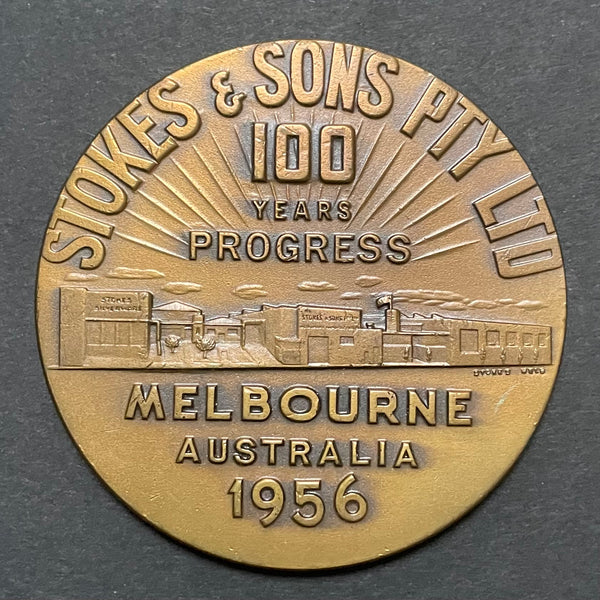 Australia 1956 Stokes & Sons 100 Years Progress Commemorative Medallion