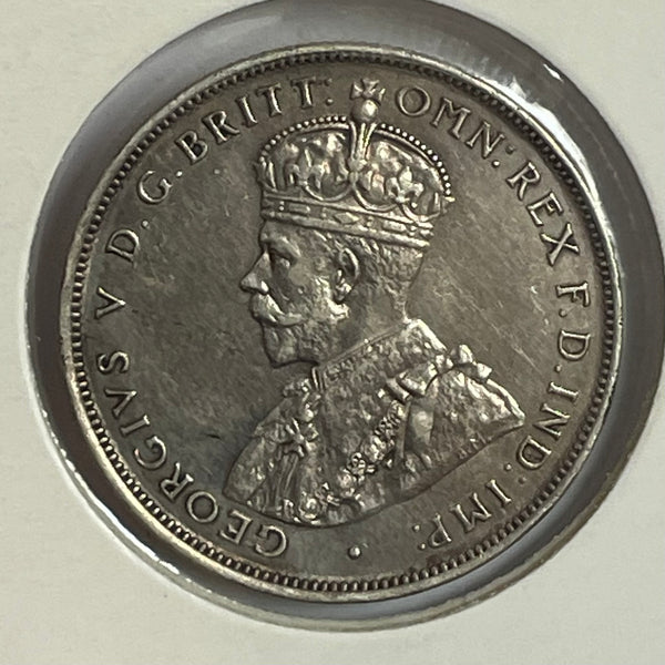 Australia 1923 2/- Florin Silver Coin about Uncirculated Condition