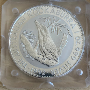 Australia 1992 Perth Mint $1 Kookaburra 1oz Silver Uncirculated Coin