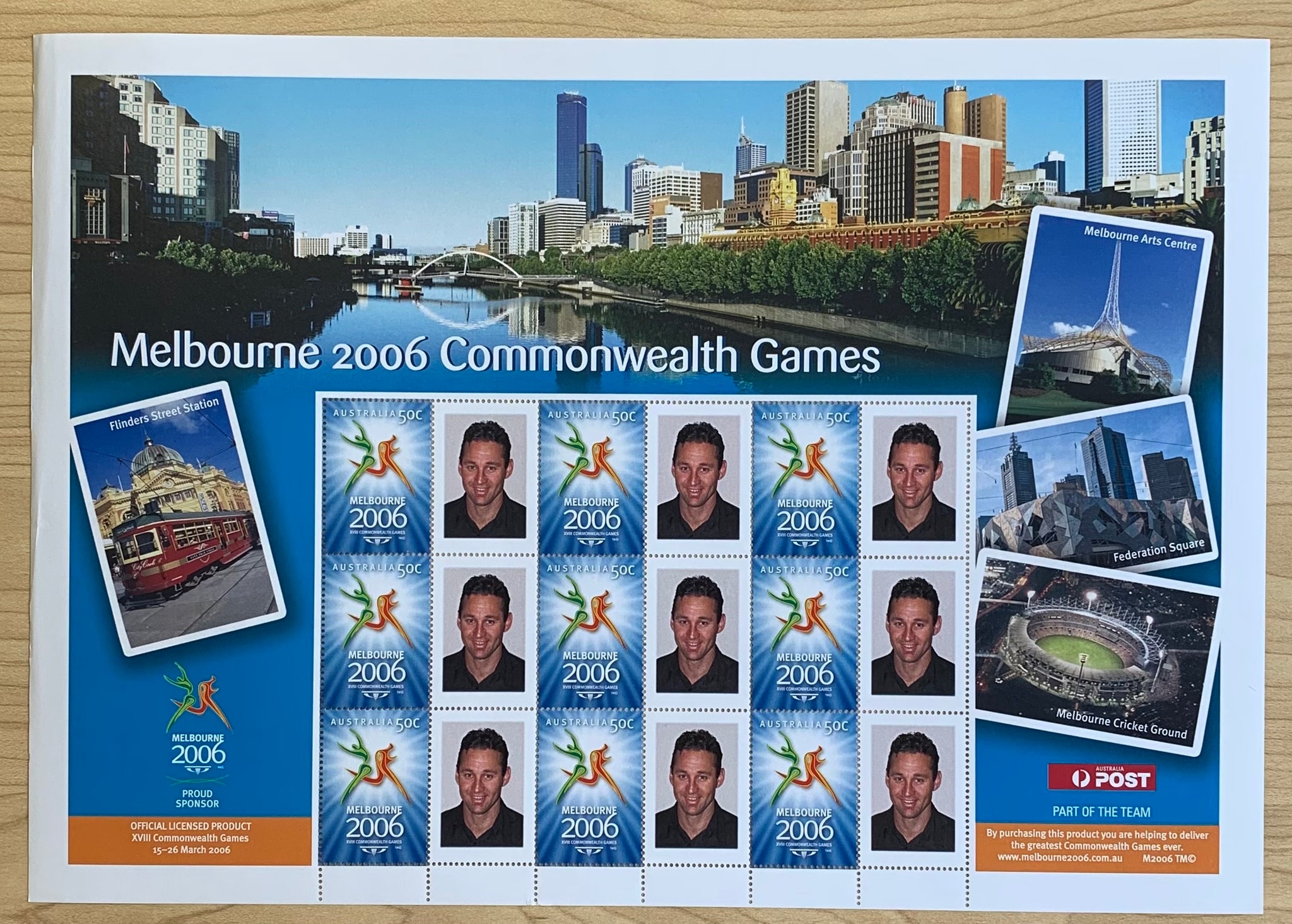 Australia Post 50c Melbourne 2006 Commonwealth Games Personalised Stamp sheet