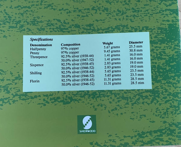Australia 1950 Sherwood Pre Decimal 5 Coin Set  IDEAL BIRTHDAY GIFT