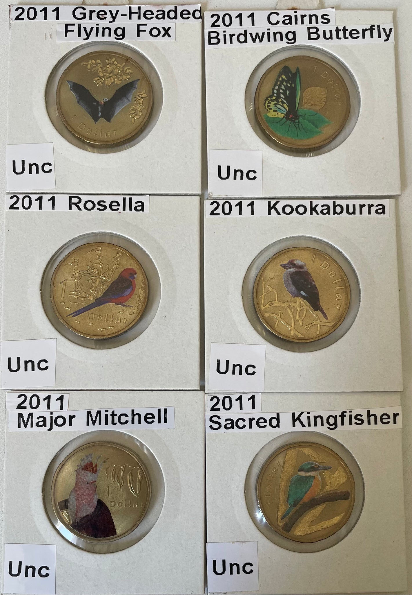 2011 Royal Australian Mint $1 Air Series Set of 6 coloured Coins