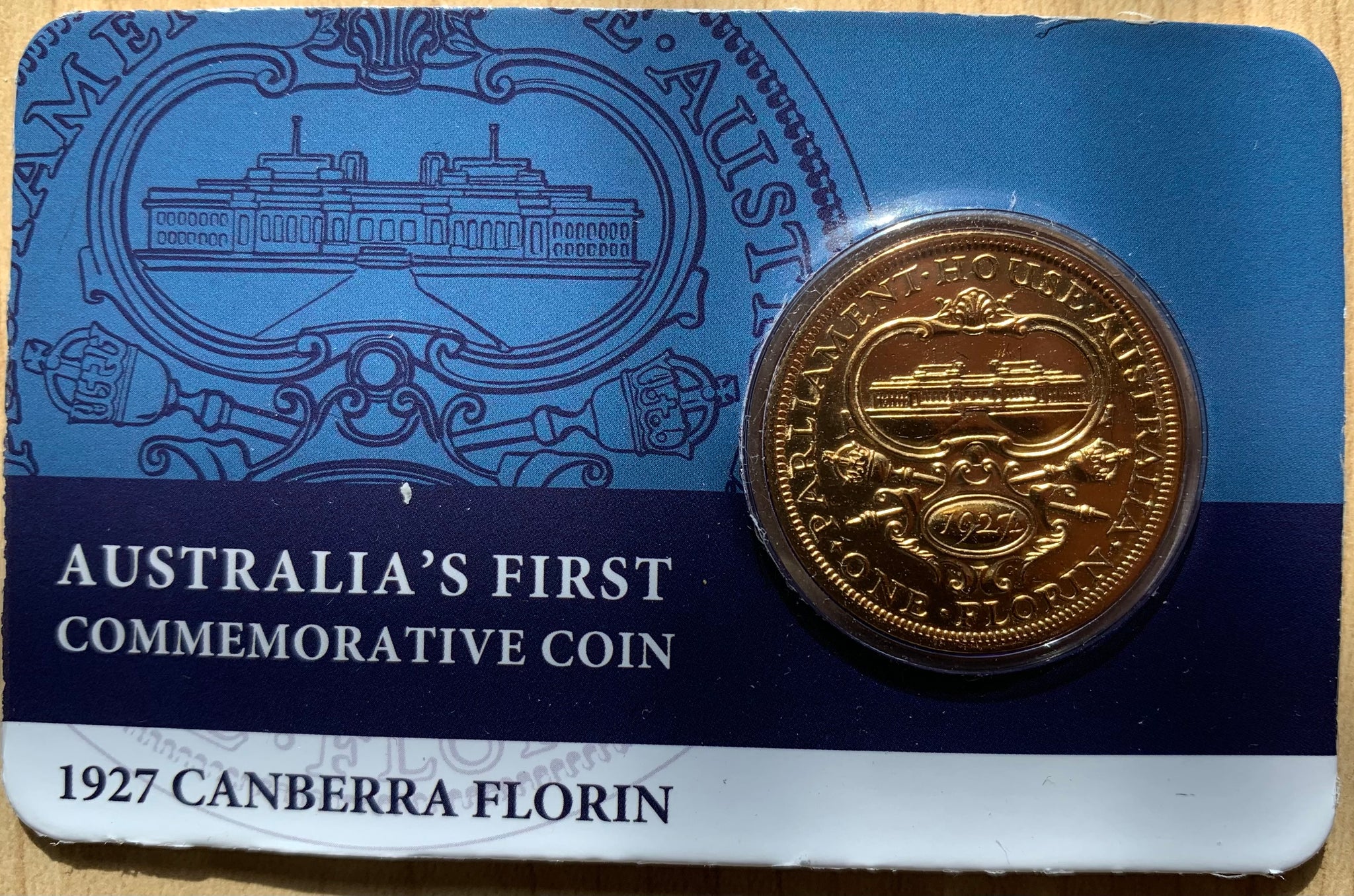 Australia 1927 Florin 2/- Gold Plated Canberra 1st Commemorative Florin