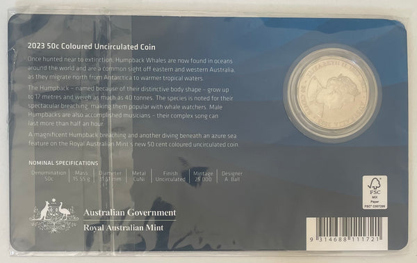 Australia 2023 50c Humpback Whale uncirculated coin