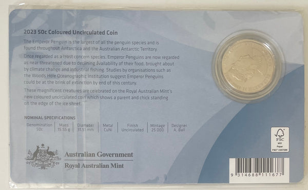 Australia 2023 50c Emperor Penguin coin