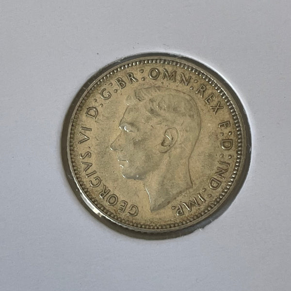 Australia 1942S 6d Sixpence Silver about Uncirculated Condition