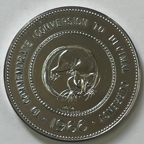 Australia 1966 Decimal Currency Changeover Bendigo Coin Club Silver Medallion