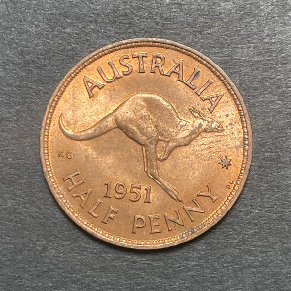 Australia 1951PL 1/2d Half Penny Uncirculated Condition. London Mint