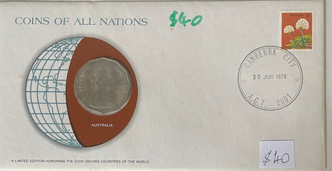 Australia 1978 18c Wild Flower 50c PNC limited edition