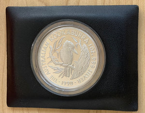 Australia 1990 Perth Mint $5 Kookaburra 1oz Silver Proof Coin