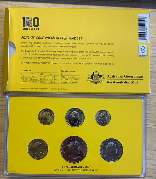 2023 Australia Vegemite Centenary 6 Coin Uncirculated Set