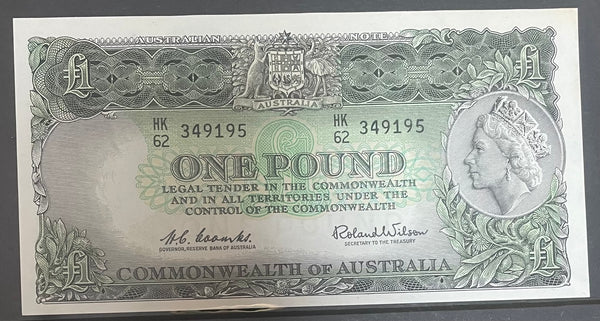 Australia Banknote 1961 R34 £1 One Pound Banknote Coombs/Wilson aUnc