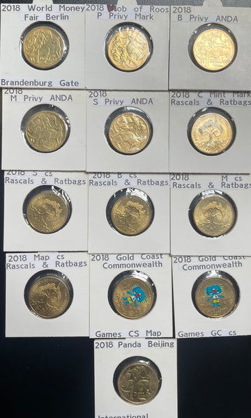 2018 $1  Complete Set of 11 Counterstamp and Privy Mark Coins