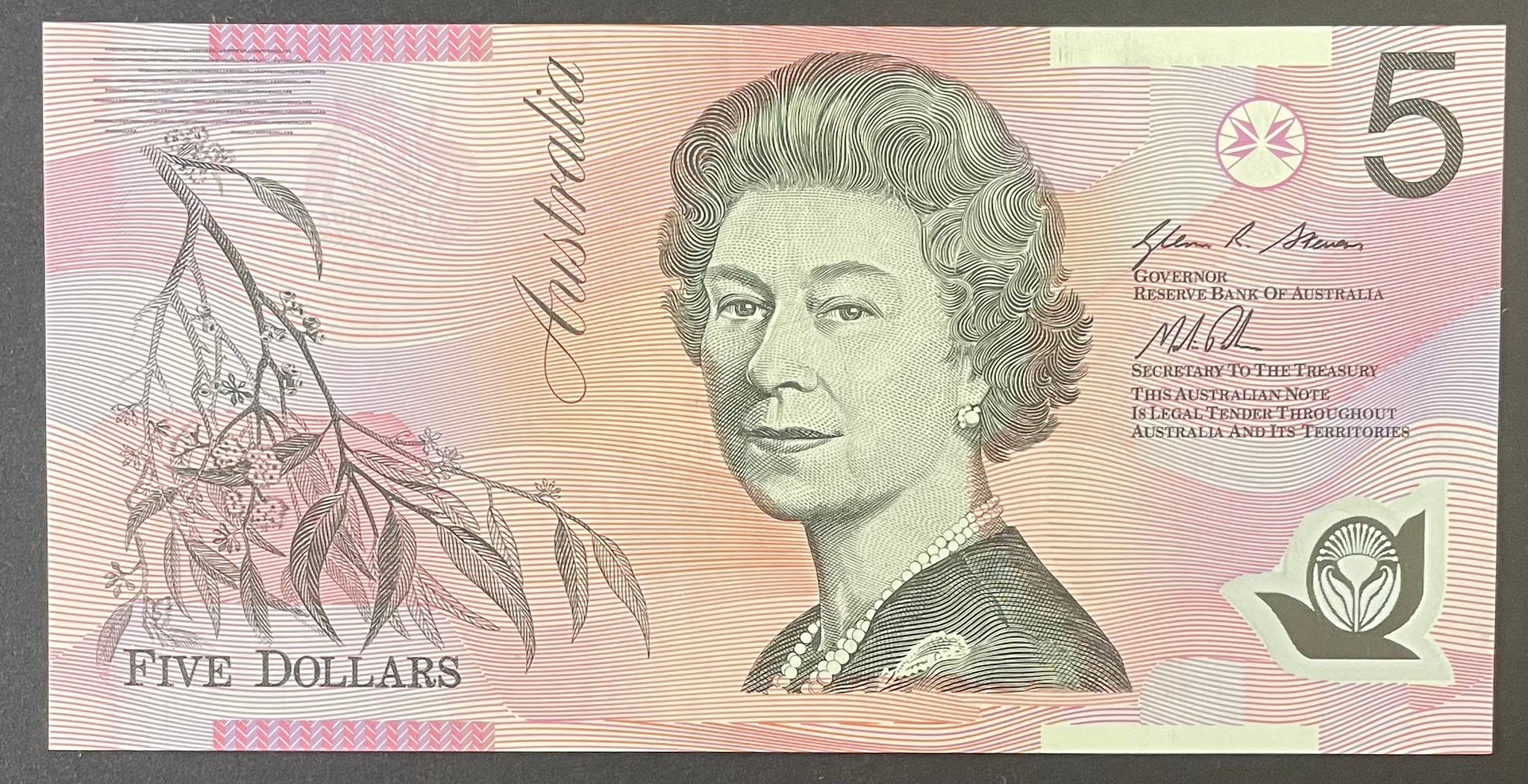 Australia $5 Stevens/Parkinson Polymer Uncirculated Banknote R222a