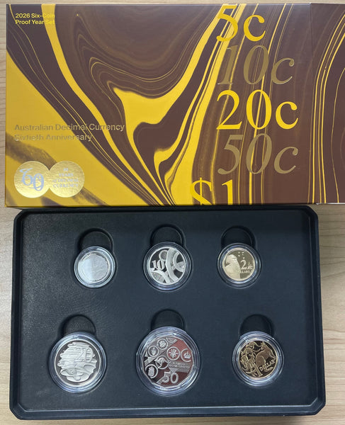 2026 Australian Decimal Currency Sixtieth Anniversary 6 Coin Proof Year Set (Copy)