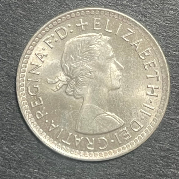 Australia 1963 6d Sixpence Silver Coin Uncirculated