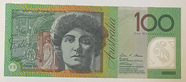 Australia 2011 $100 Polymer Signed Stevens, Henry. Uncirculated Banknote. R621cF