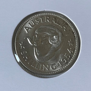 Australia 1954  1/- One Shilling silver coin Uncirculated