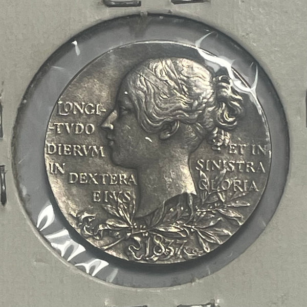 UK Great Britain 1887 Queen Victoria Jubilee Silver Medal. Uncirculated Condition.