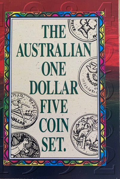 Australia RAM 1984 to 1992 $1 Uncirculated Coins Set of 5 coins