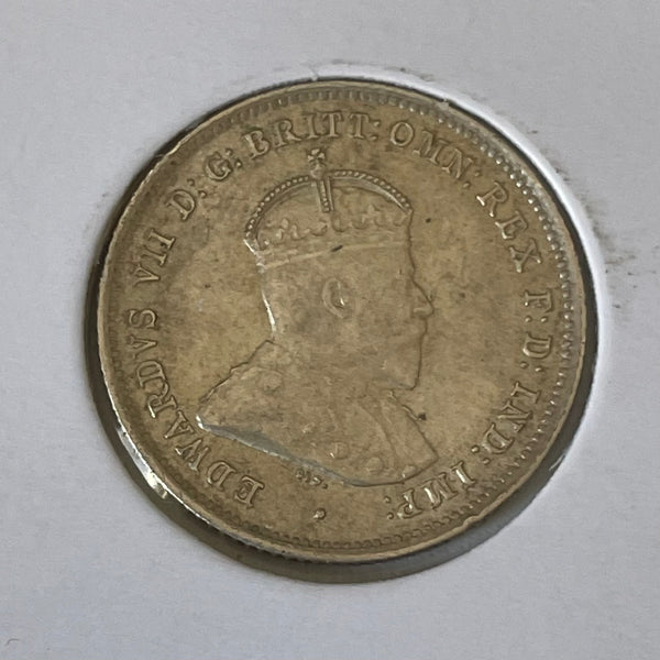 Australia 1910 6d Sixpence Silver Coin Extremely Fine Condition