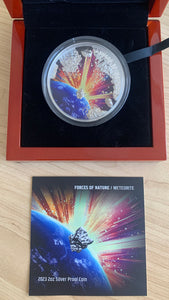 Niue 2023 Perth Mint $5 Forces of Nature Meteorite .999 2oz Silver Proof Coin