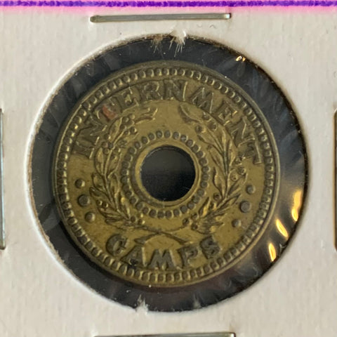 AUSTRALIA : 1942 1d One Penny Hay Internment Camp Token