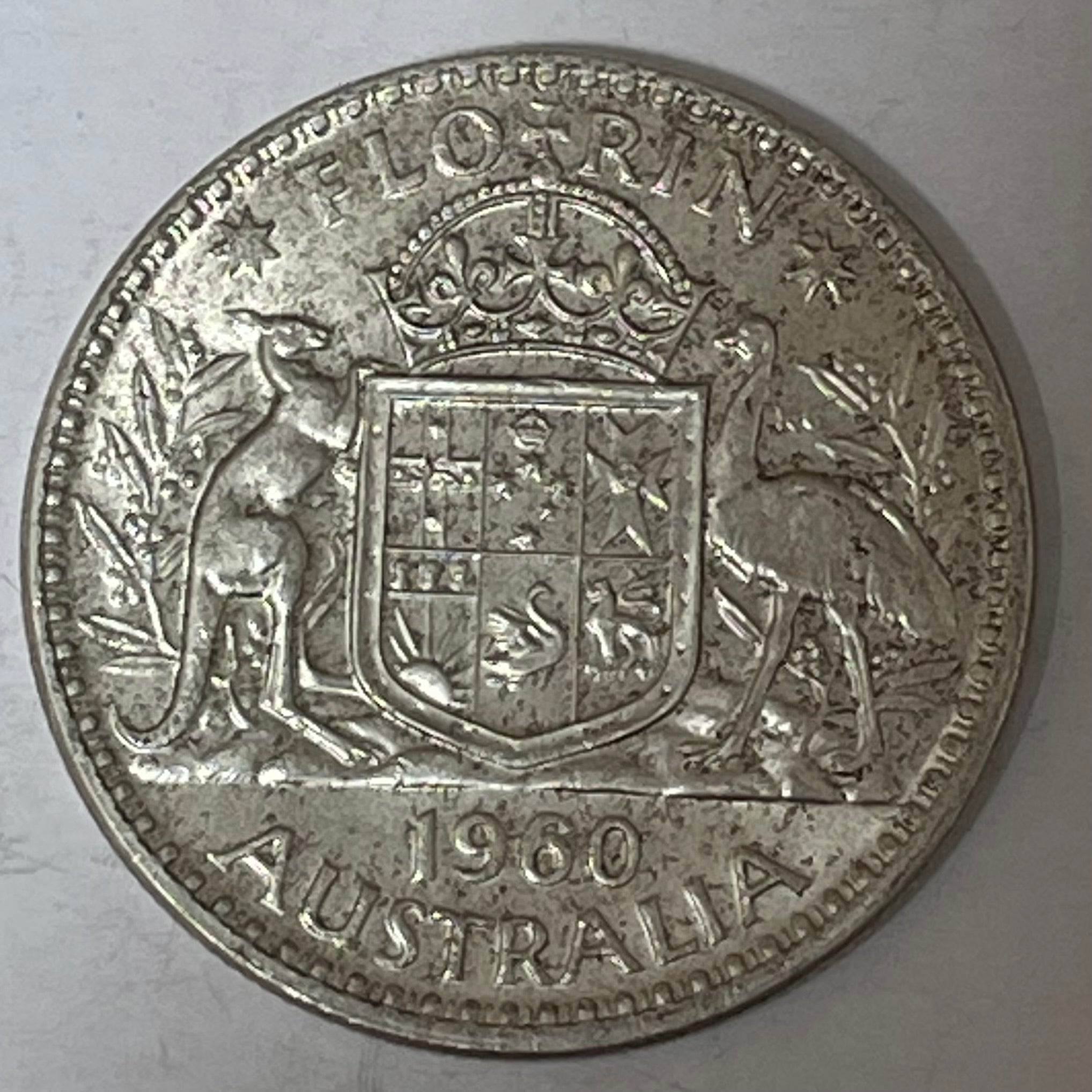 Australia 1960 2/- Florin Silver Coin Uncirculated