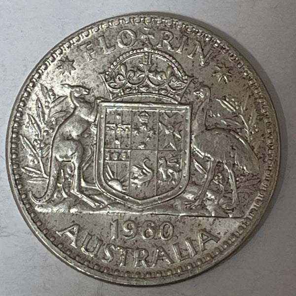 Australia 1960 2/- Florin Silver Coin Uncirculated