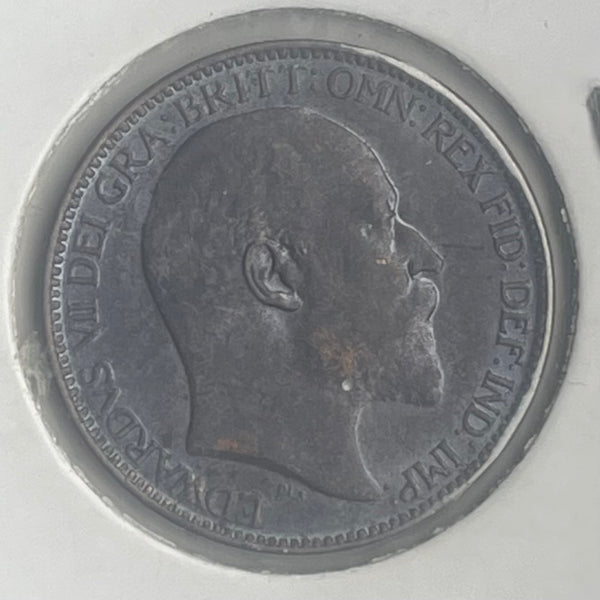 UK Great Britain 1902 King Edward VII Farthing 1/4d Coin about Uncirculated