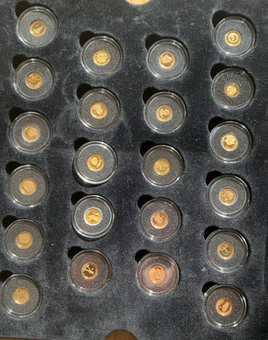 Macquarie Mint "The Smallest Gold Coins of The World" Collection 44 x .5 gram gold coins