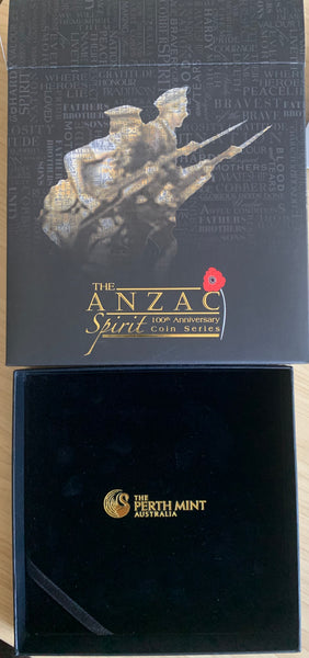 Australia 2015 Perth Mint  ANZAC 1/2oz .999  set of 3 Silver Proof Coins