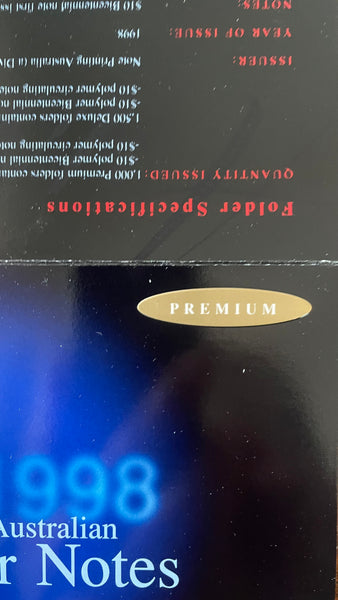 Australia 1998 10th Anniversary of Polymer Banknotes Premium $10 Folder