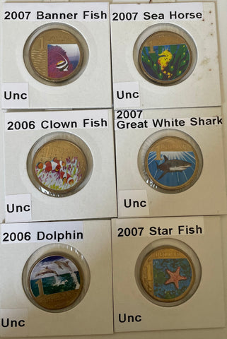 Australia 2006 Royal Australian Mint Marine Life Ocean Series Set of 6 $1 Coins